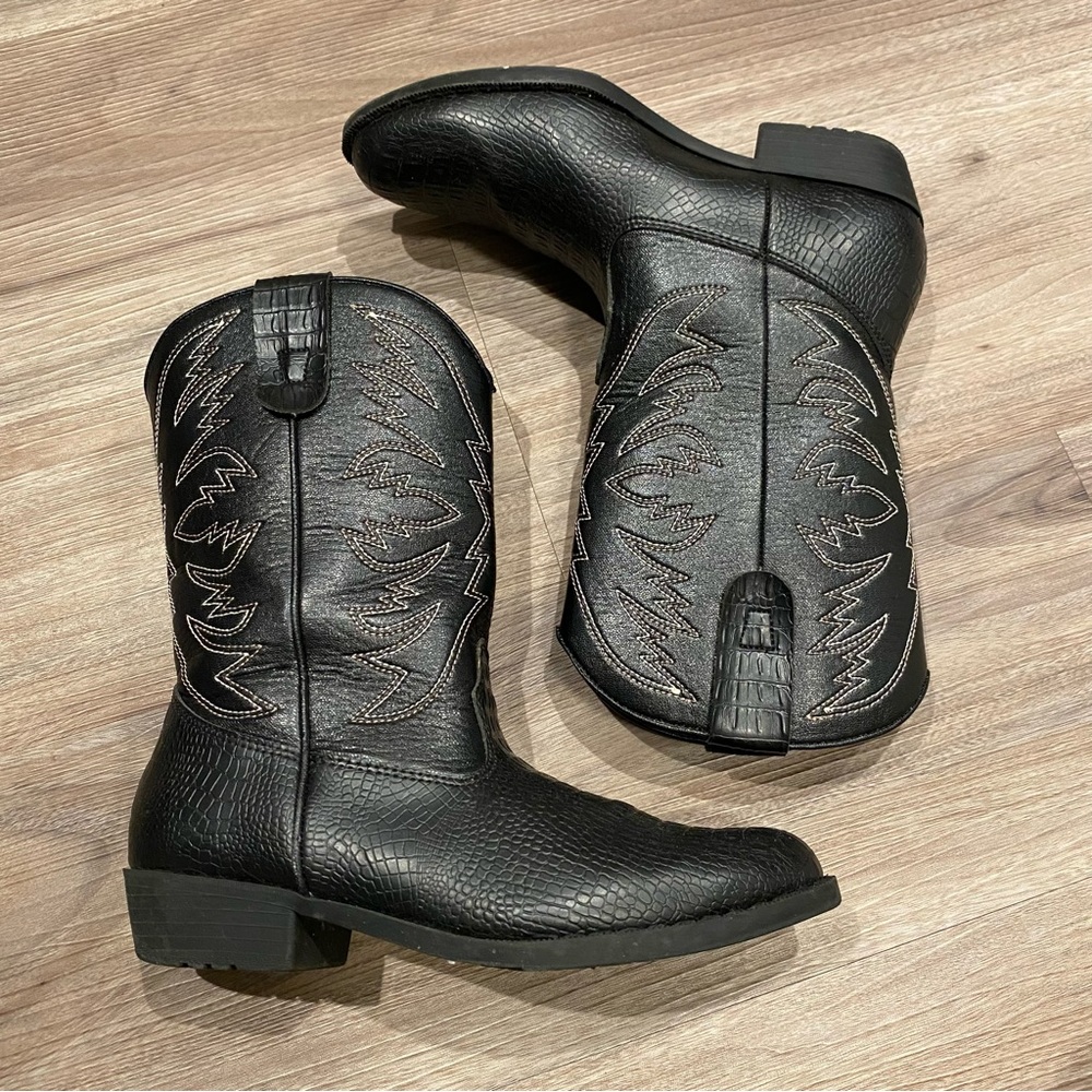BLACK SMARTFIT COWBOY BOOTS